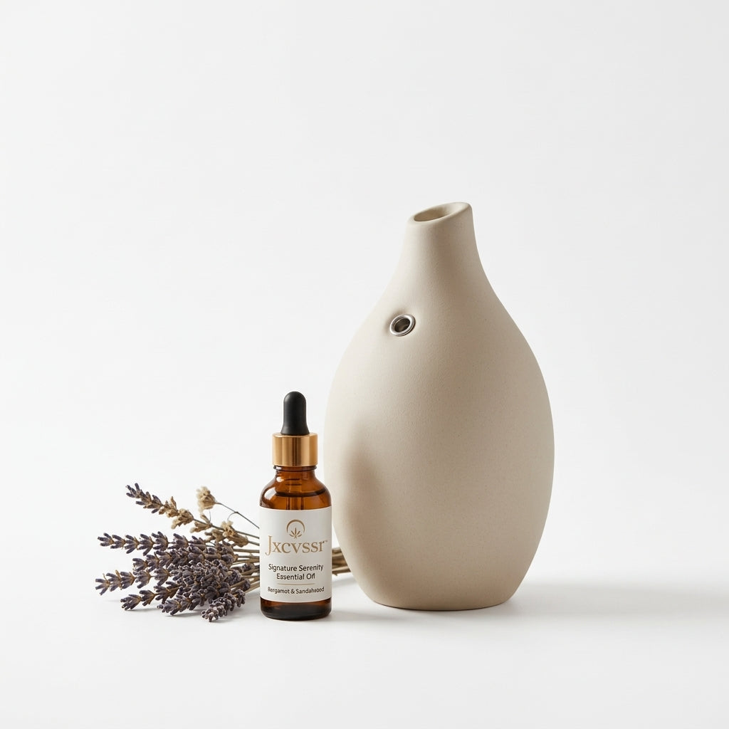 *Jxcvssr™ Ceramic Essential Oil Diffuser, Minimalist Home Fragrance Decor for Bedroom, Living Room & Office*