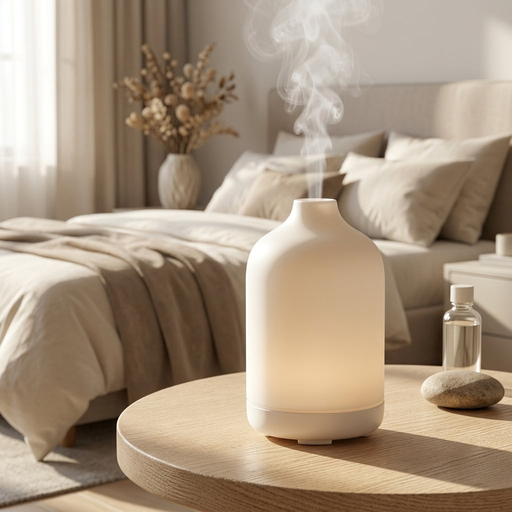 *Jxcvssr™ Minimalist Ceramic-Style Aroma Diffuser for Bedroom, Living Room & Office*