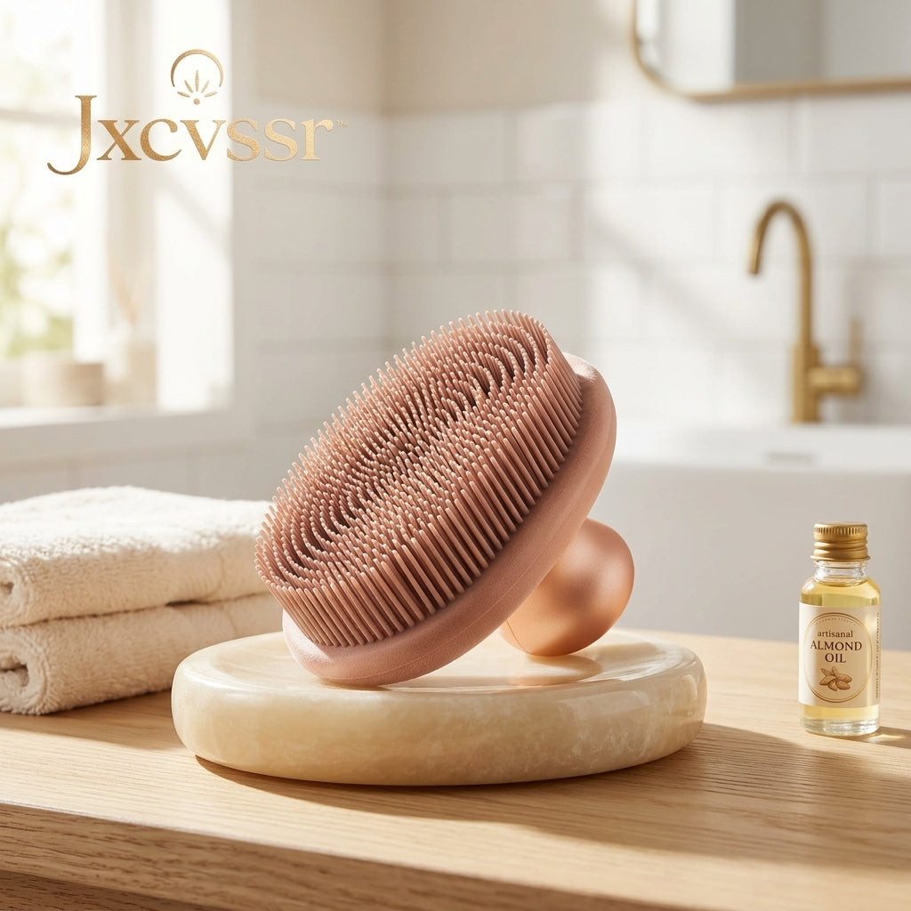 *Jxcvssr™ Silicone Scalp Massager Shampoo Brush with Ergonomic Grip*