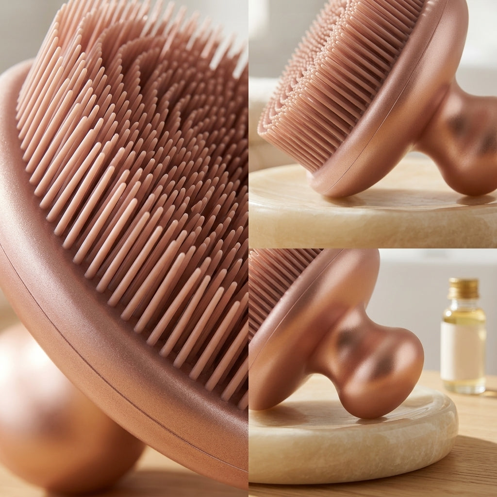 *Jxcvssr™ Silicone Scalp Massager Shampoo Brush with Ergonomic Grip*