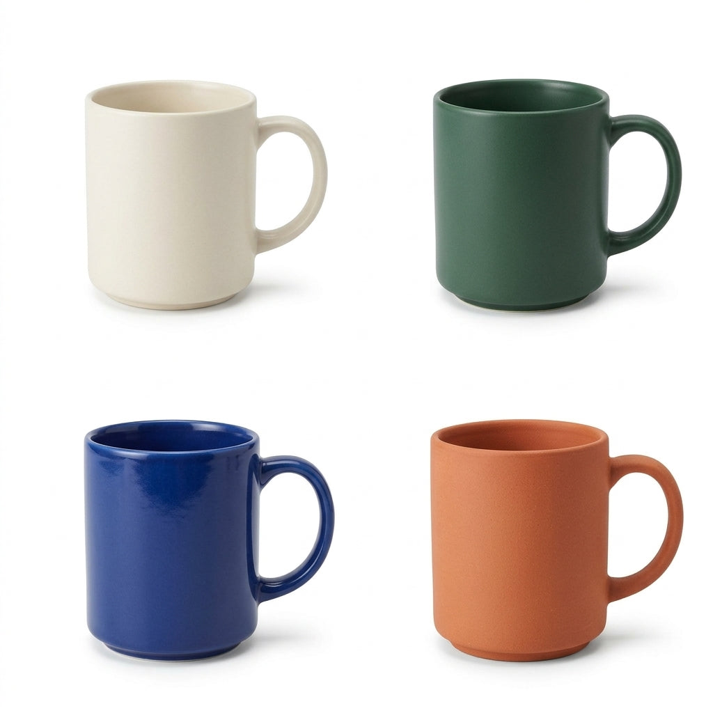 Jxcvssr™ Minimalist Ceramic Coffee Mug with Comfortable Handle, Neutral Cream Finish for Coffee, Tea, and Everyday Drinks