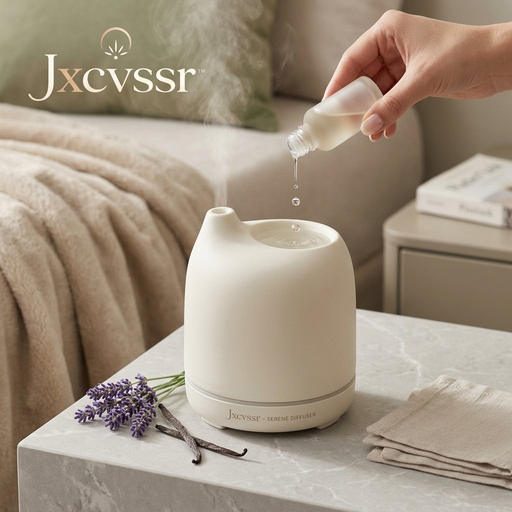 Jxcvssr™ Ceramic Essential Oil Diffuser, Ultrasonic Aromatherapy Mist Humidifier for Bedroom, Living Room & Office