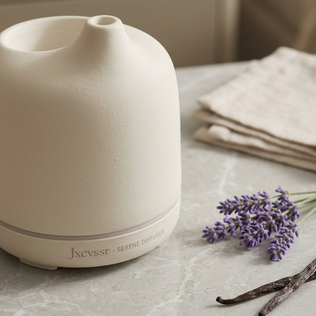 Jxcvssr™ Ceramic Essential Oil Diffuser, Ultrasonic Aromatherapy Mist Humidifier for Bedroom, Living Room & Office