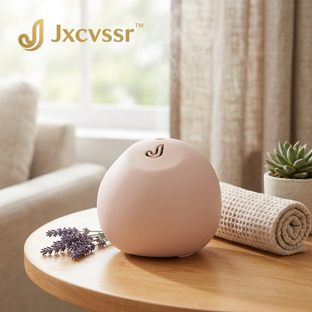 *Jxcvssr™ Minimalist Ceramic Aroma Diffuser, Round Decorative Essential Oil Diffuser for Bedroom, Living Room and Office*