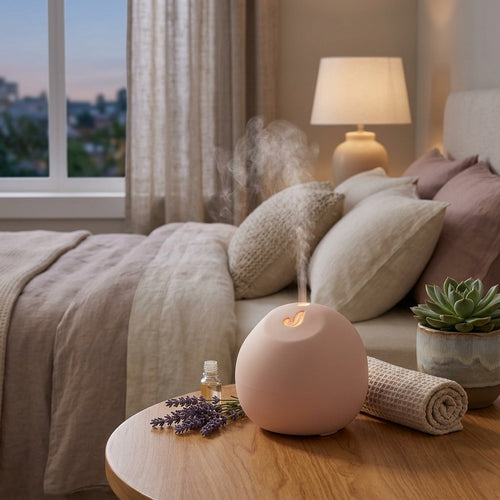 *Jxcvssr™ Minimalist Ceramic Aroma Diffuser, Round Decorative Essential Oil Diffuser for Bedroom, Living Room and Office*